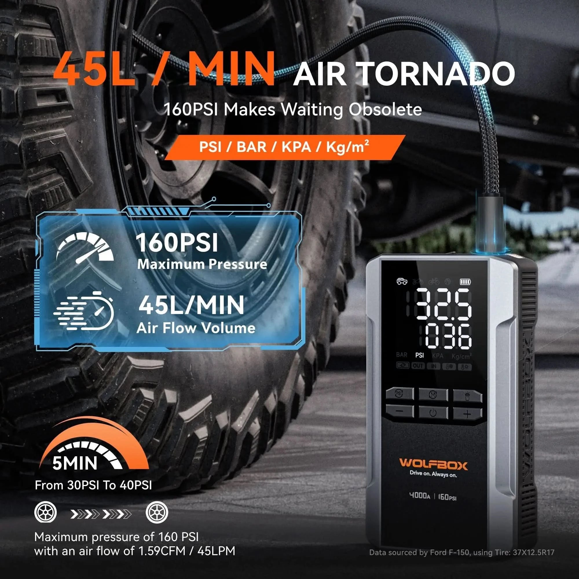 4-in-1_jump_starter_with_air_compressor_45LPM_fast_inflation