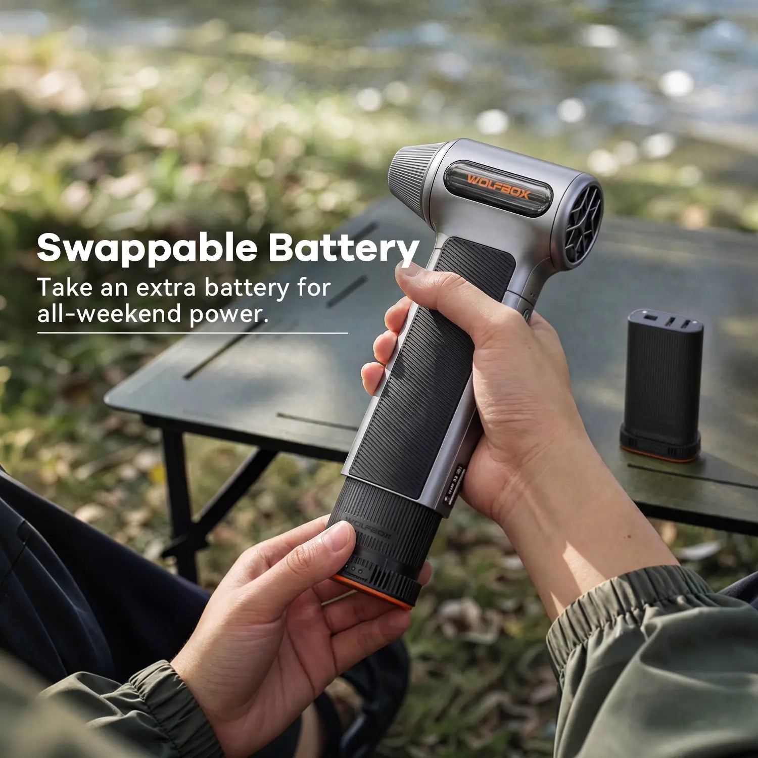WOLFBOX MF200 Compressed Air Duster - Swappable Battery Cartridge