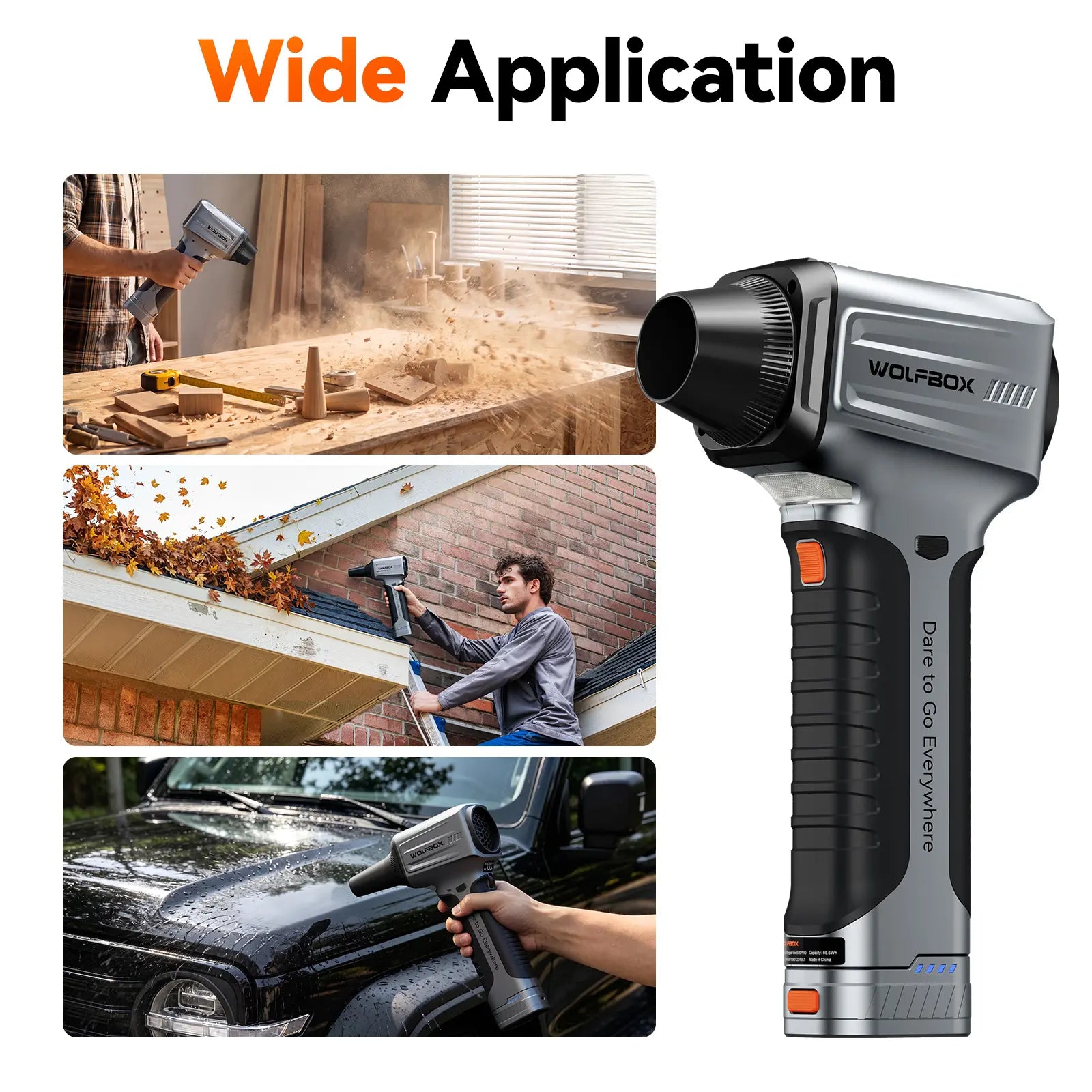 WOLFBOX MF500PRO Air Duster – Handheld Blower for Leaves & Outdoor Cleanup