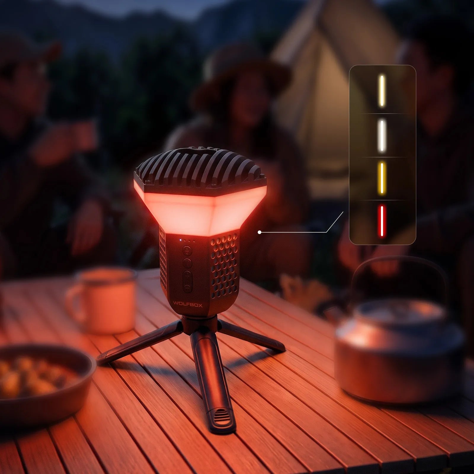 WOLFBOX TL2000 camping light with red light
