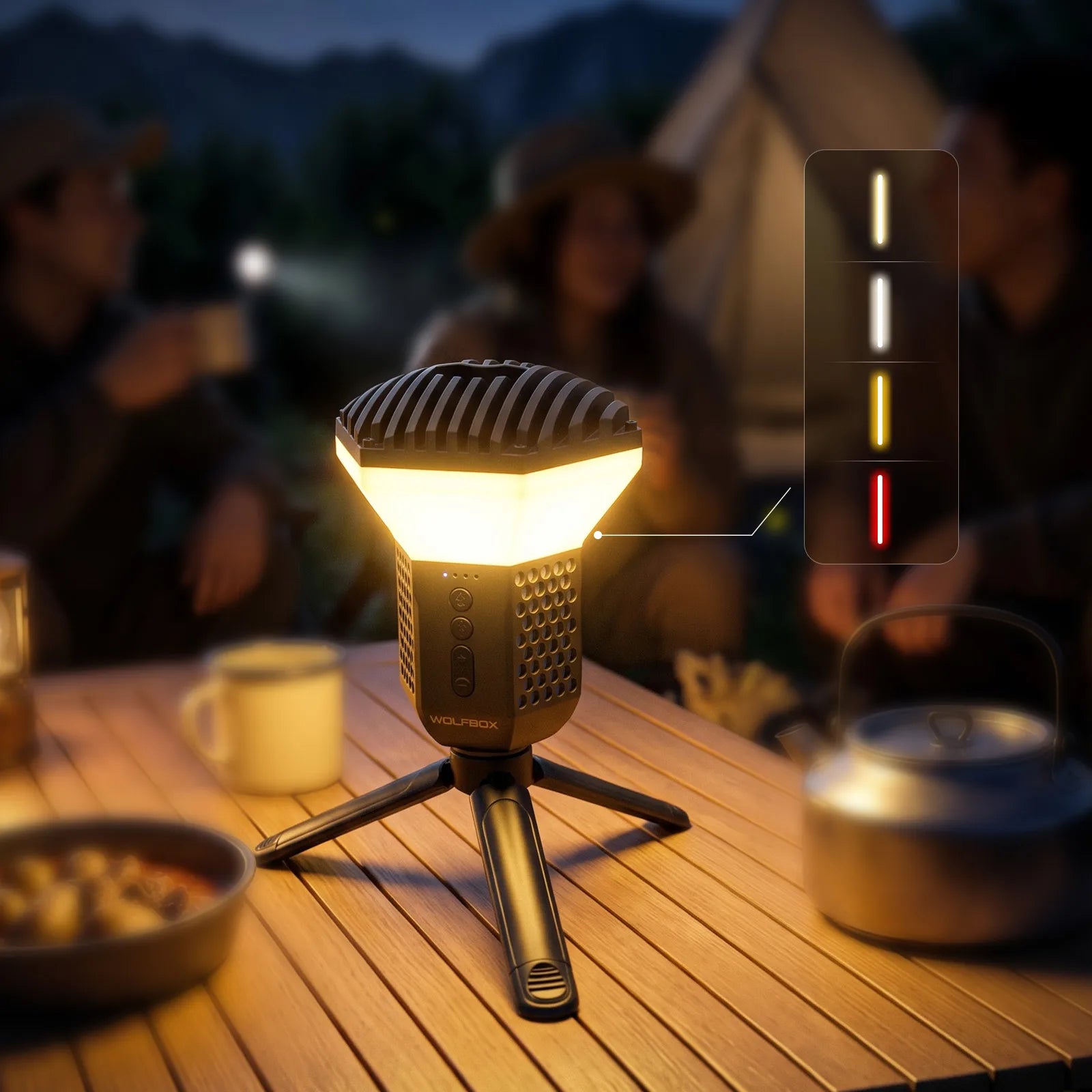 WOLFBOX TL2000 camping light with warm white light